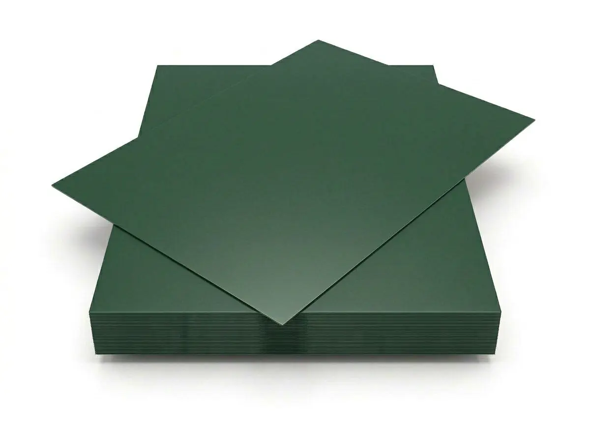 Плоский лист, 2.0×1.25 м RAL6005 (зеленый мох), толщина 0.45 мм